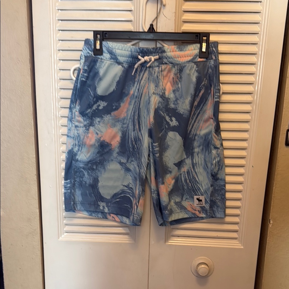 Abercrombie Kids Blue and Orange Tie-Dye Shorts